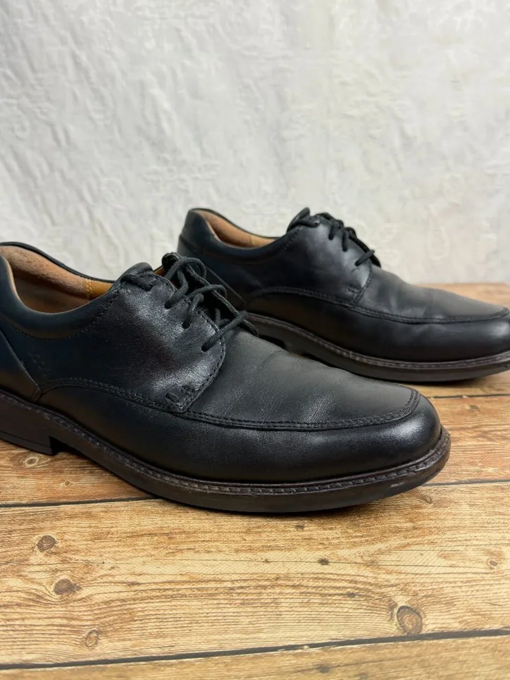 ECCO Men's Size 10 Black Leather Lace-Up Dress Shoes Oxford Comfort Classic ECCO